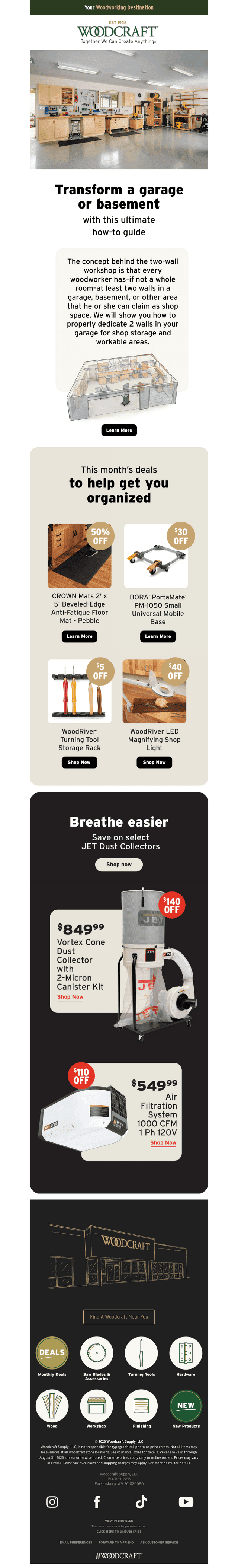 Woodcraft email from Sat, Aug 8, 2026