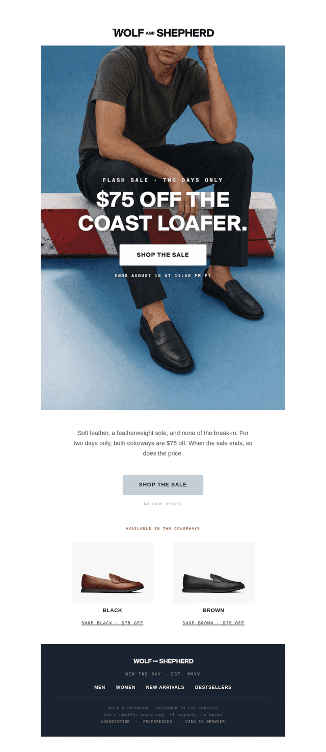 Coast Into the Weekend—$75 Off