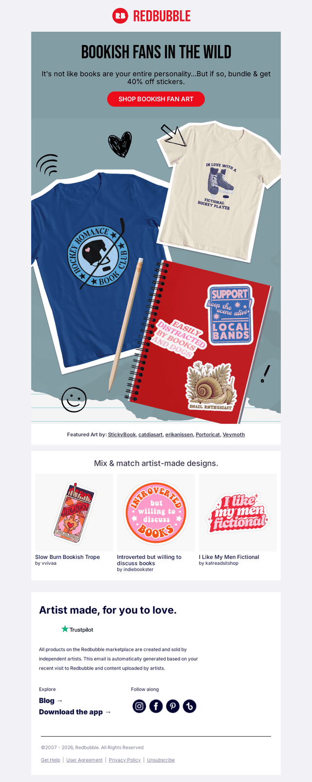 Redbubble email from Sat, Aug 8, 2026