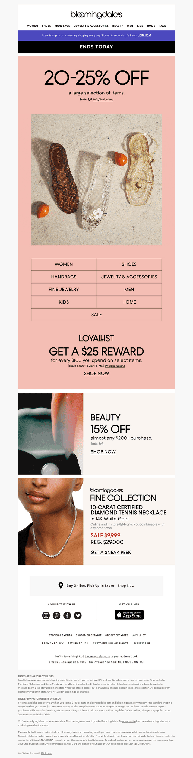 Bloomingdale's email from Sun, Aug 9, 2026