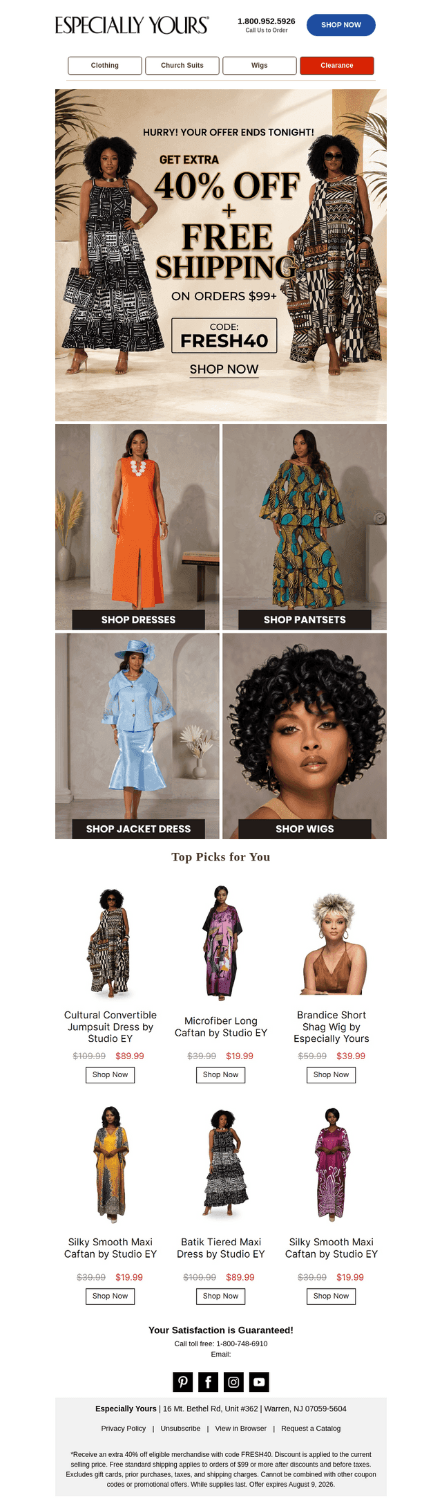 Last Day: Extra 40% Off + Free Shipping