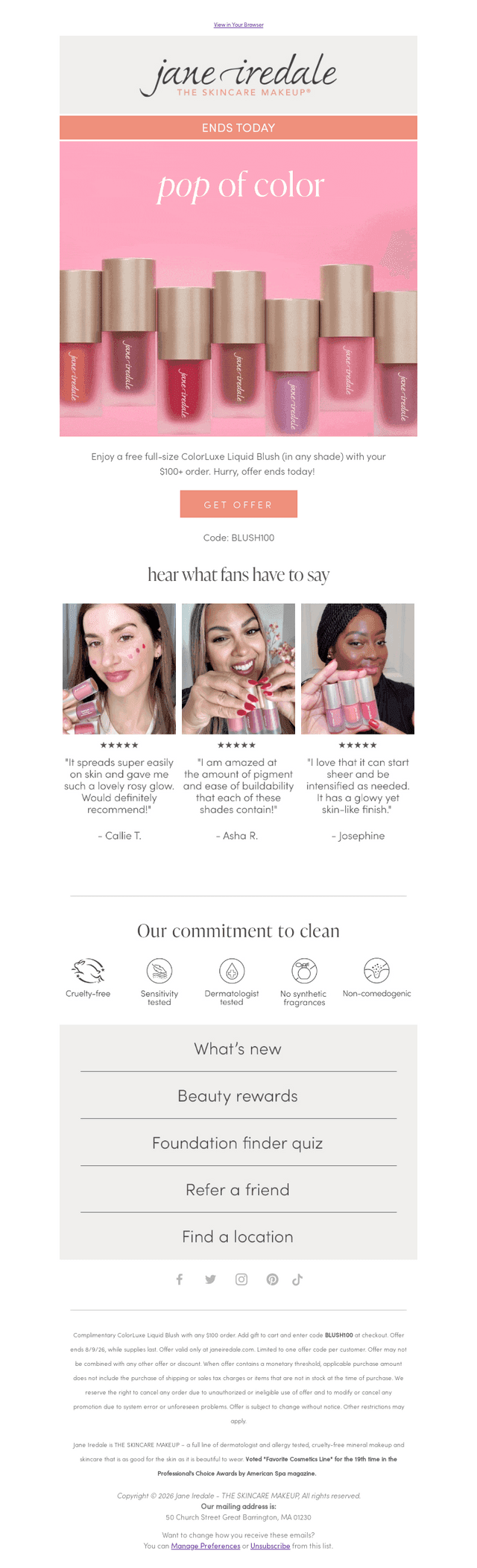 Ends today! Free full-size liquid blush