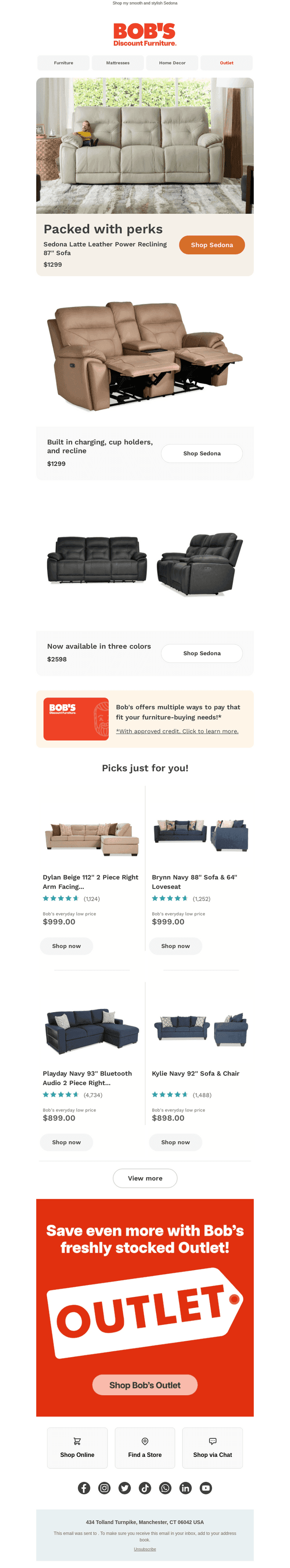 A genuine leather sofa for $1299