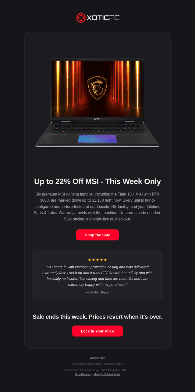 Up to 22% off MSI laptops — ends soon