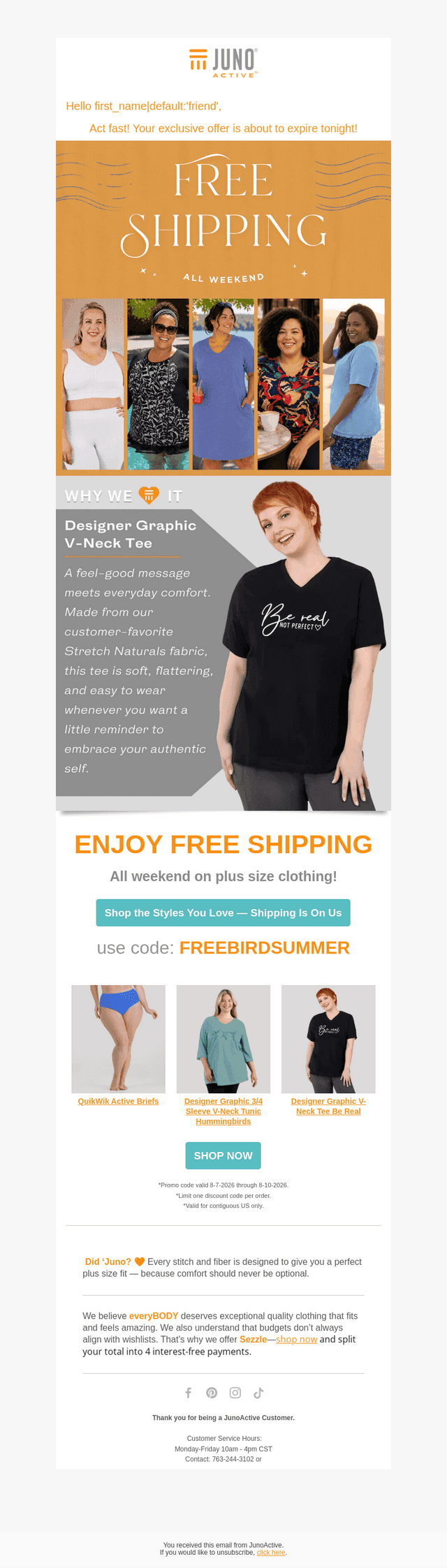 JunoActive email from Mon, Aug 10, 2026