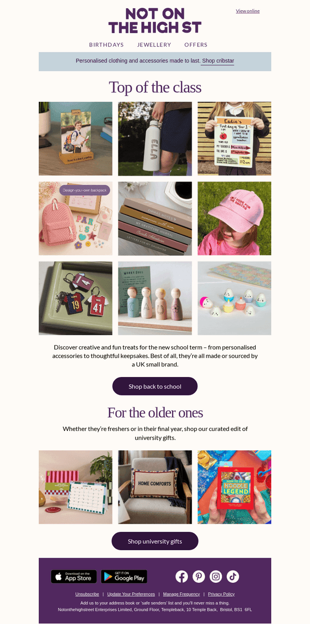 notonthehighstreet email from Mon, Aug 10, 2026