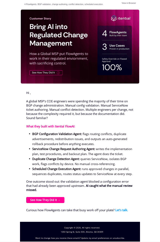 How an MSP Brought Agentic Change Management to Regulated NetOps