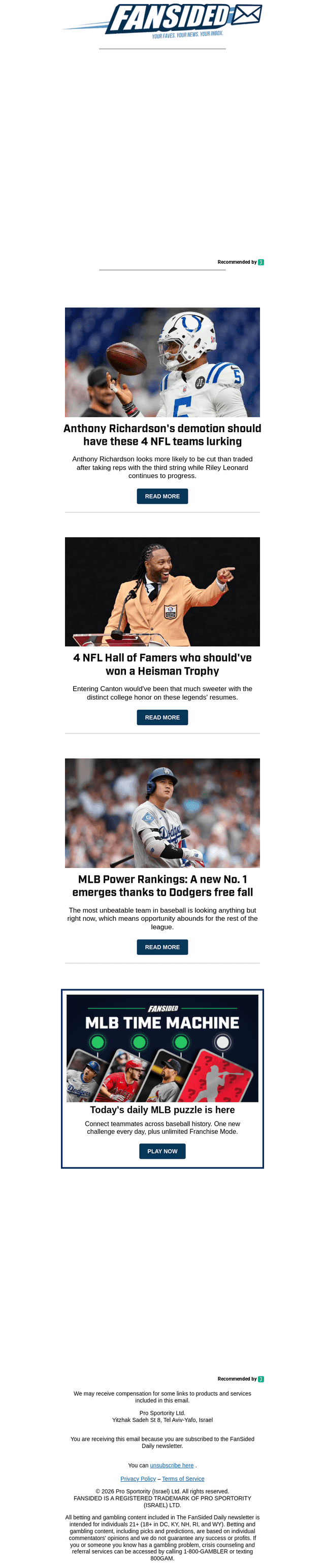 FanSided email from Mon, Aug 10, 2026