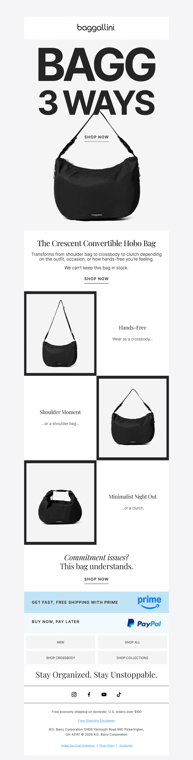 One Bag. Three Ways to Wear It.