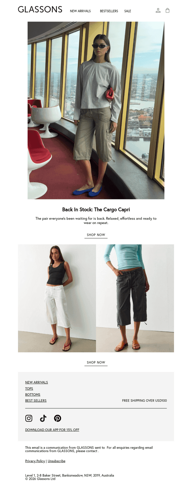Back In Stock: The Cargo Capri
