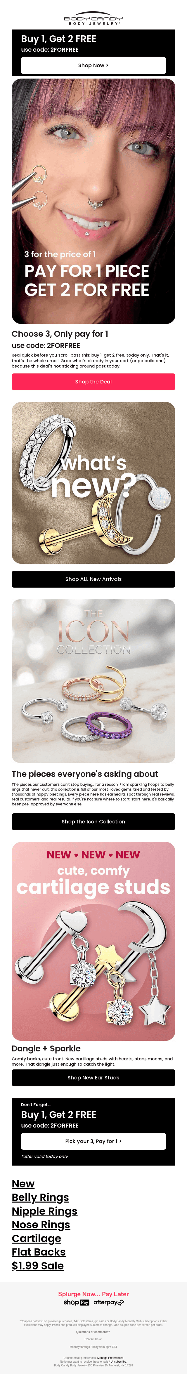 Buy 1, Get 2 FREE.