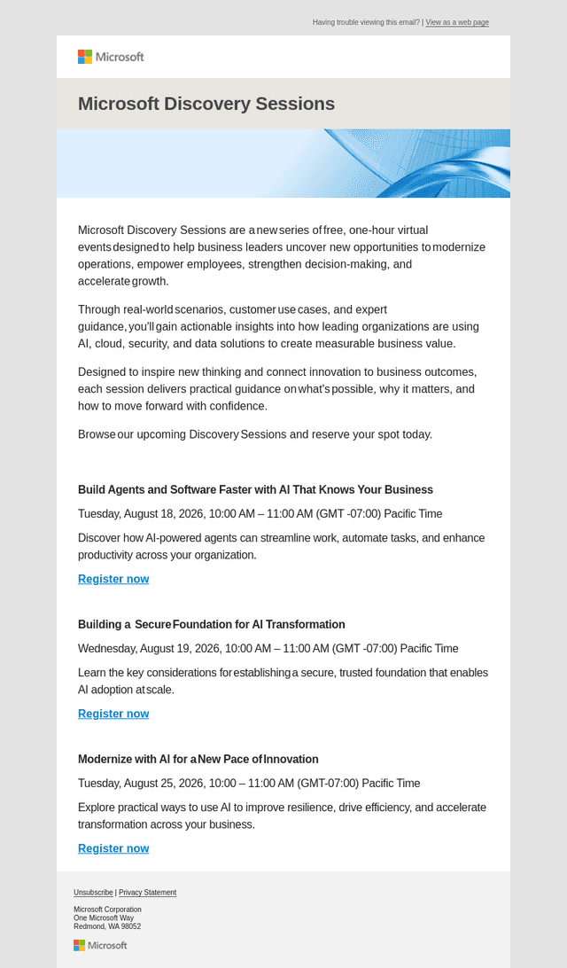 Find the Microsoft Discovery Sessions that are right for you