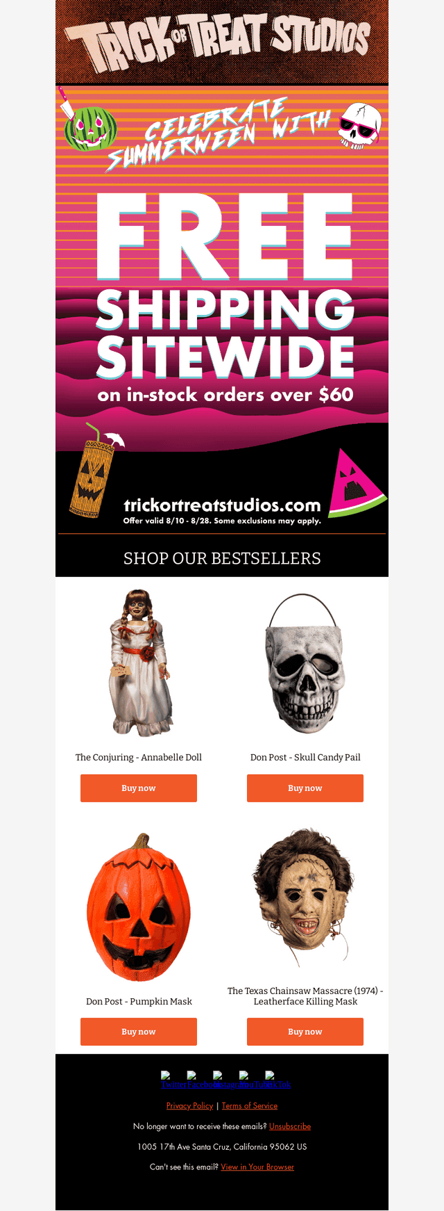 Trick or Treat Studios email from Mon, Aug 10, 2026