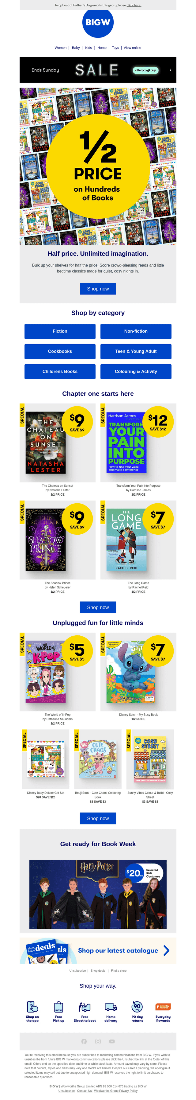 BIG W email from Mon, Aug 10, 2026
