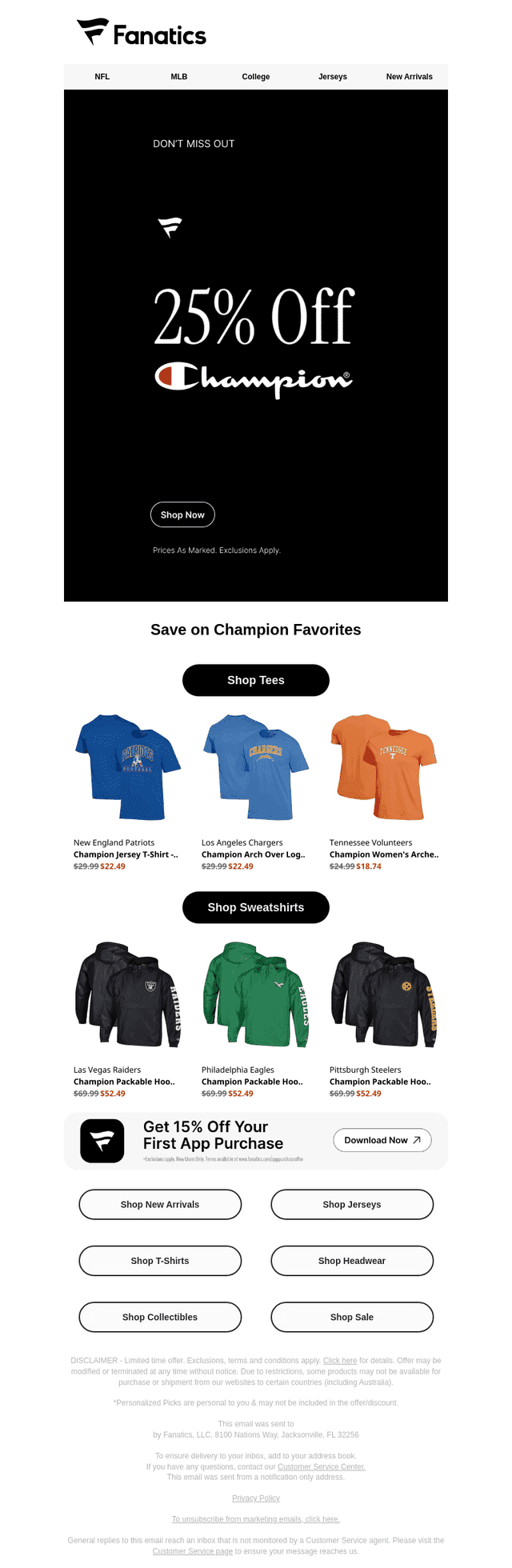 Score 25% Off Champion