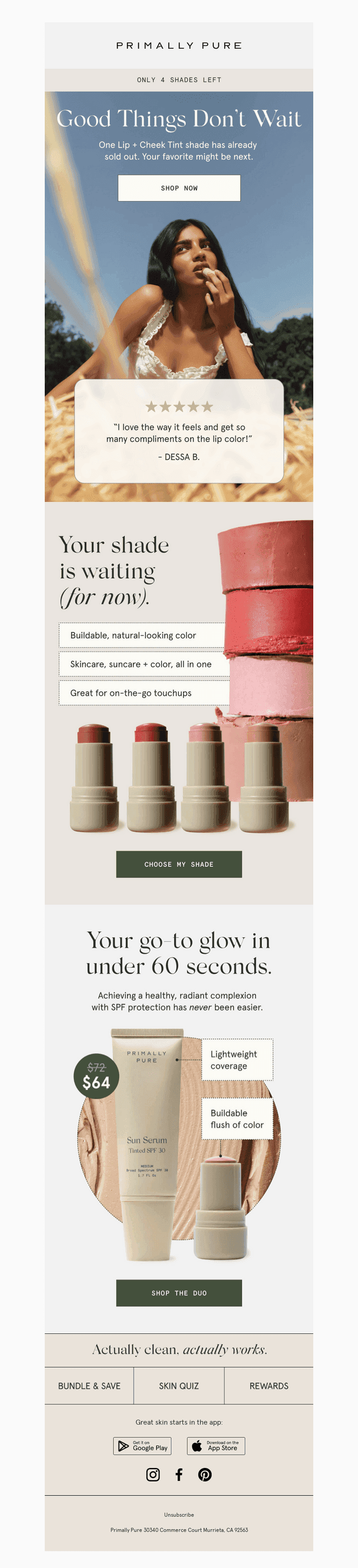 Only 4 shades remain