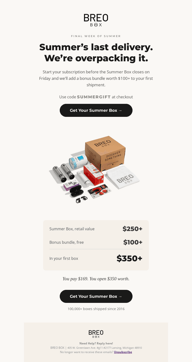 We're overpacking the last Summer Boxes