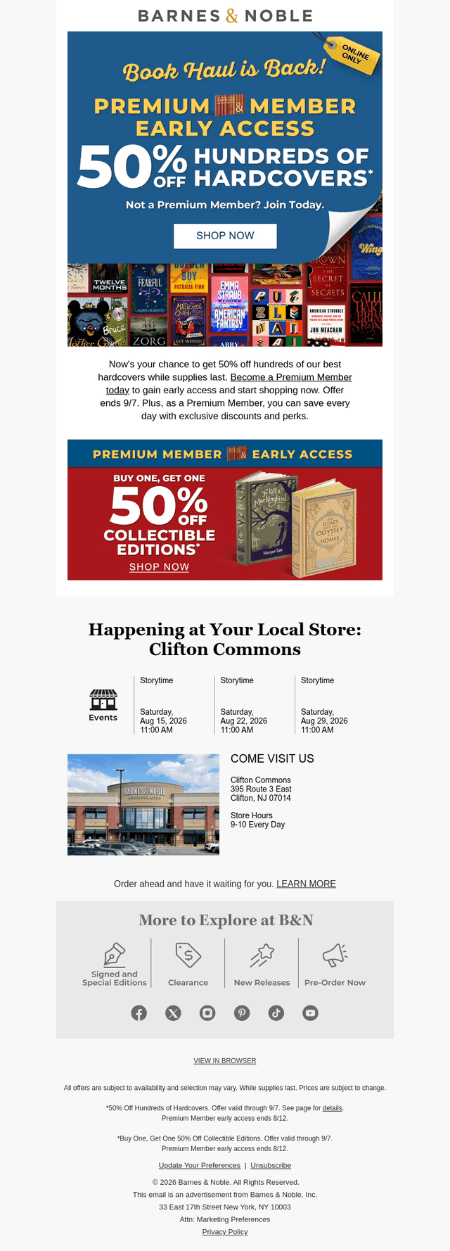 Barnes & Noble email from Tue, Aug 11, 2026