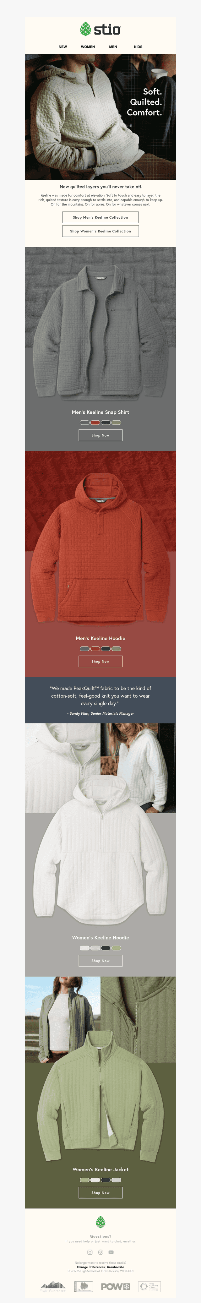 New. Quilted. Comfort.