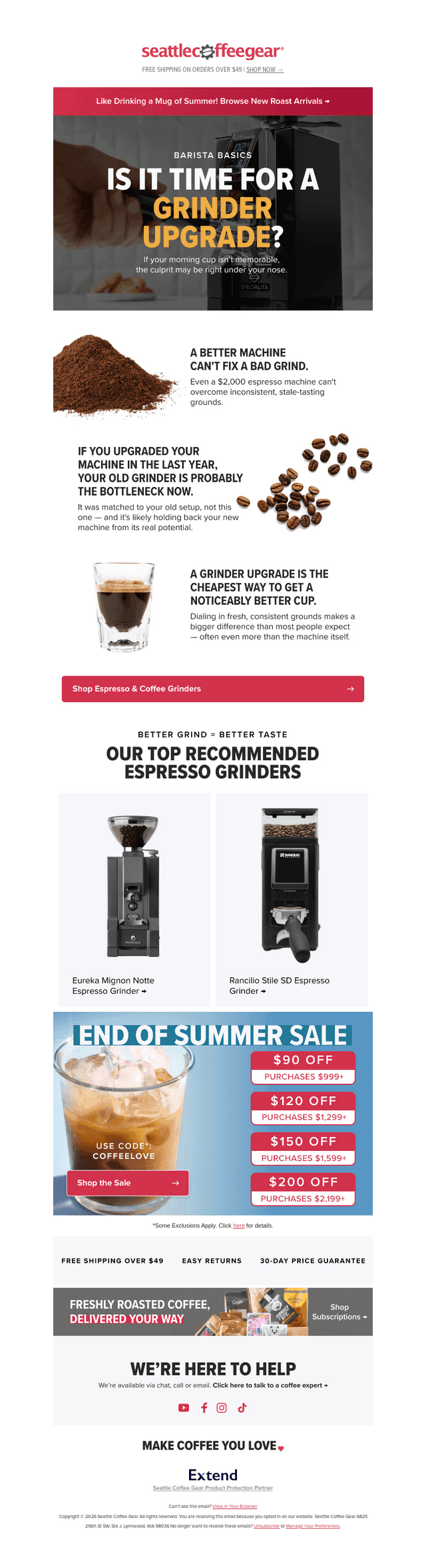 Seattle Coffee Gear email from Tue, Aug 11, 2026