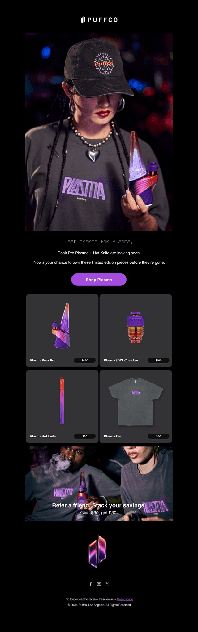 Last Call: Peak Pro Plasma.