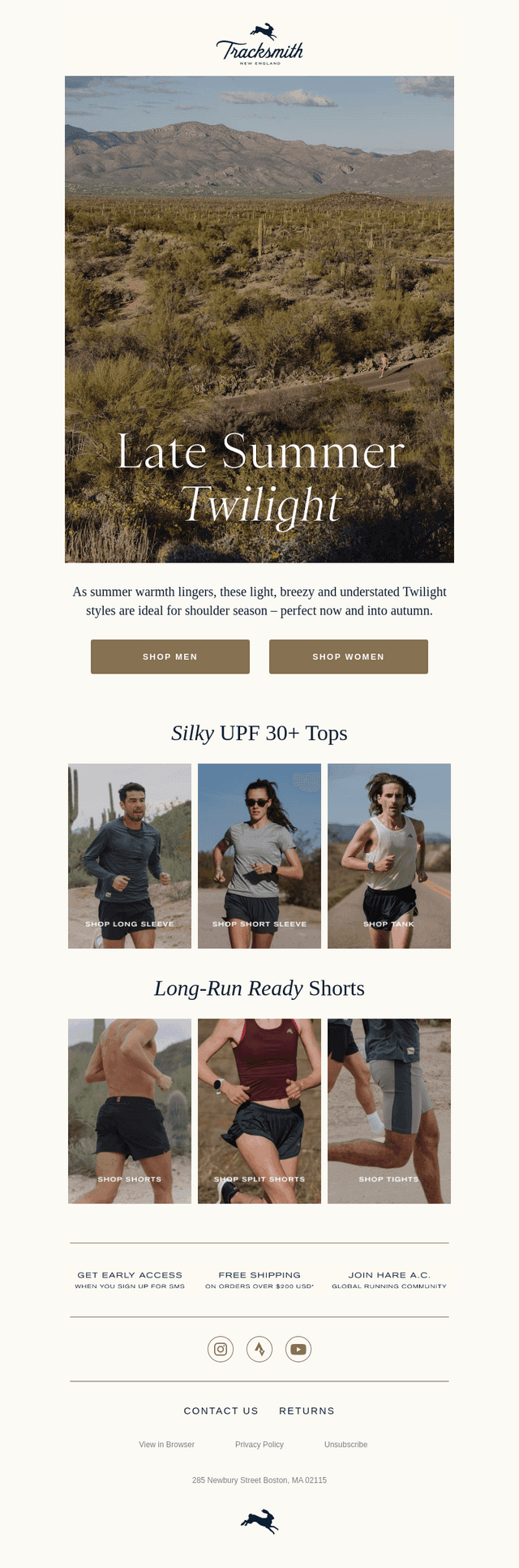 Tracksmith email from Tue, Aug 11, 2026