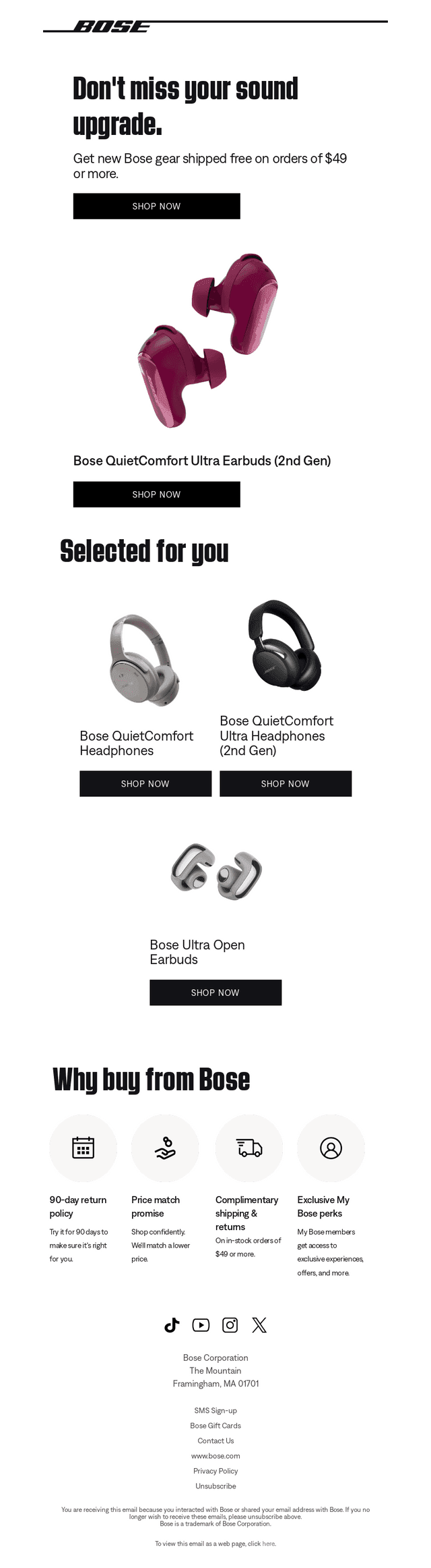 Bose email from Wed, Aug 12, 2026