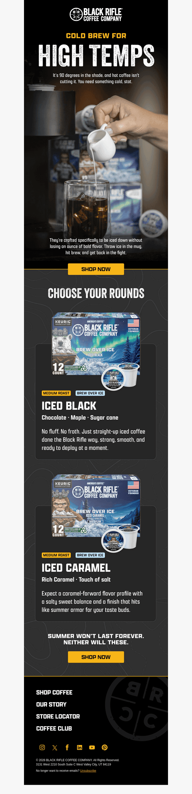 Black Rifle Coffee email from Wed, Aug 12, 2026