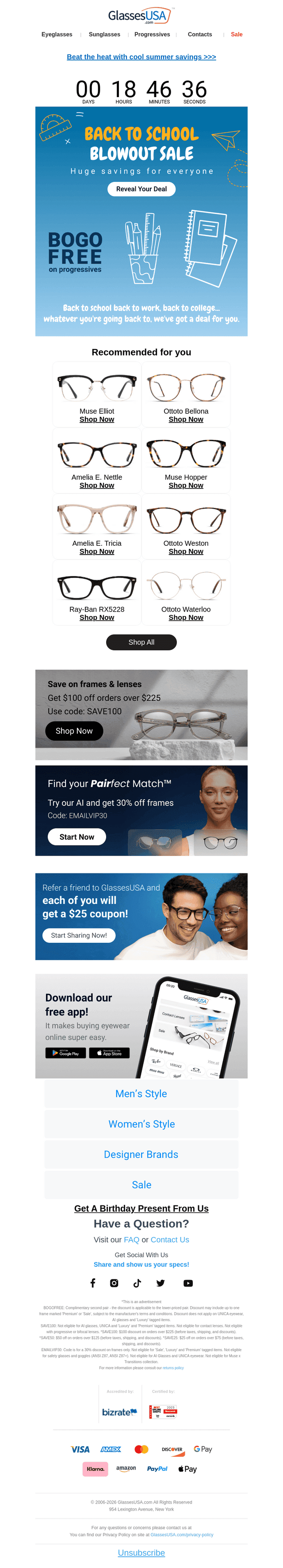 Glasses USA email from Wed, Aug 12, 2026