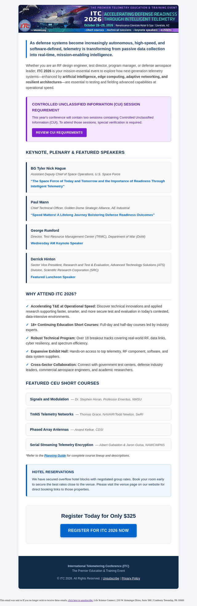 Advancing RF, Spectrum & Telemetry: Technical Forum & Training at ITC 2026