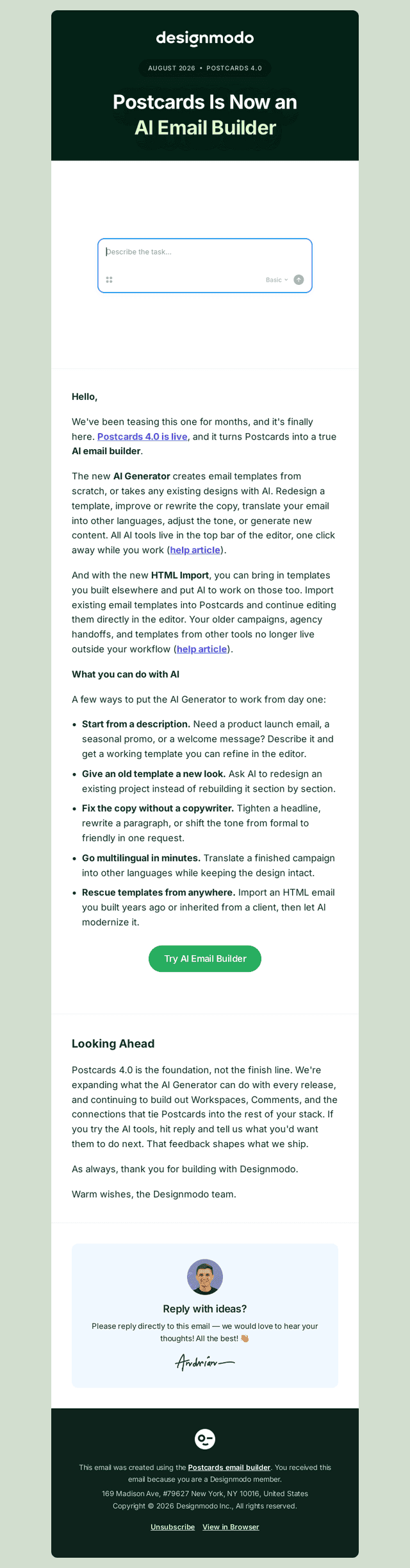 designmodo email from Wed, Aug 12, 2026