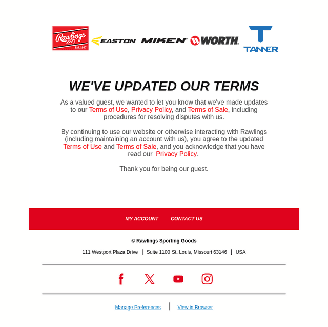 Rawlings Sporting Goods email from Wed, Aug 12, 2026