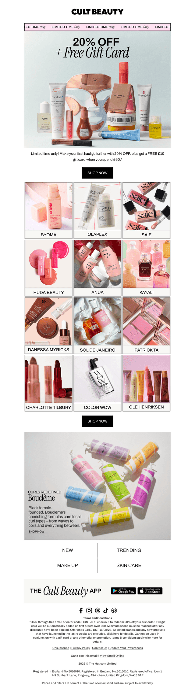 CultBeauty email from Wed, Aug 12, 2026