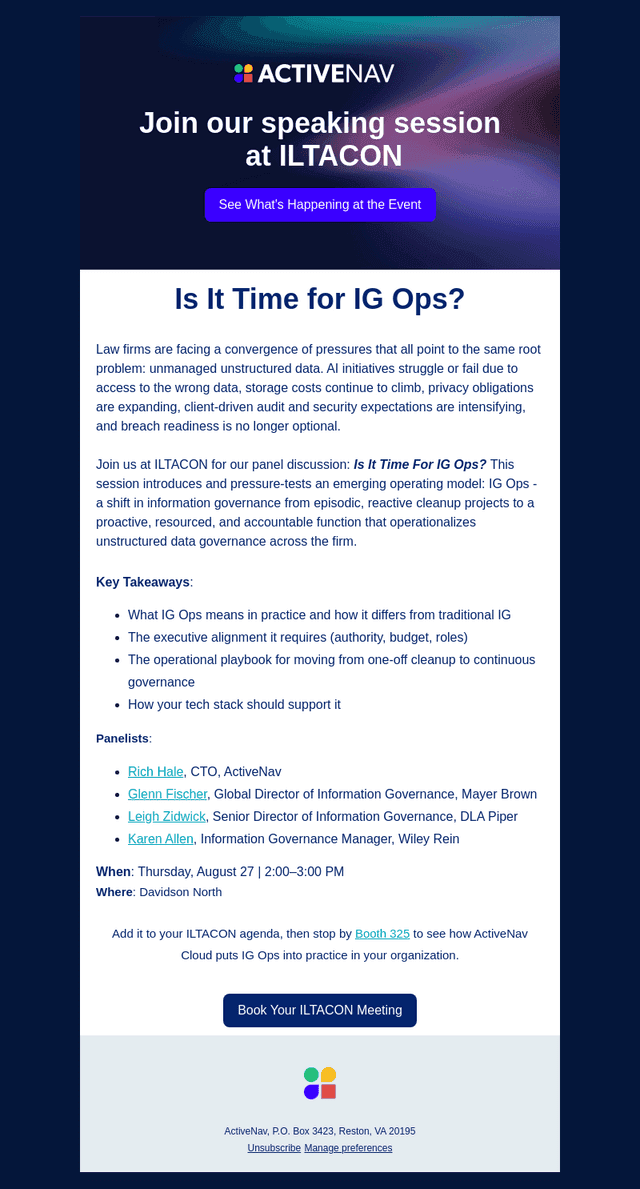 Is it time for IG Ops? Join our ILTACON panel