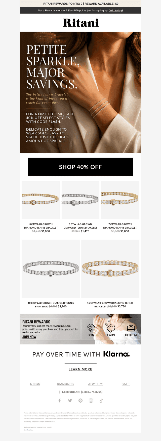 Two Days Only: 40% Off Select Tennis Bracelets 💎⚡