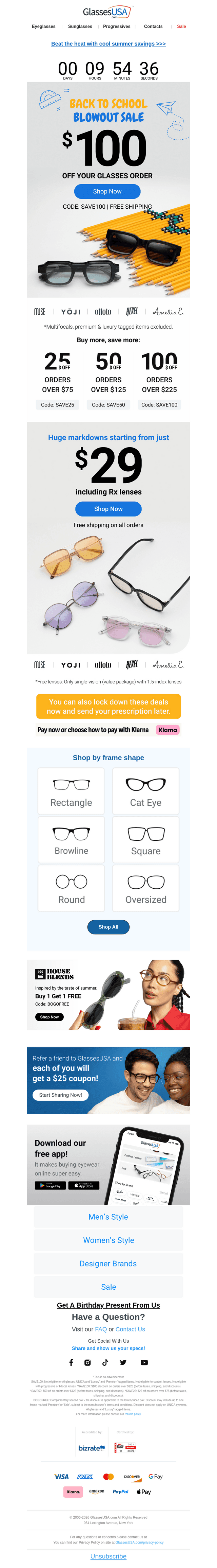 Glasses USA email from Wed, Aug 12, 2026