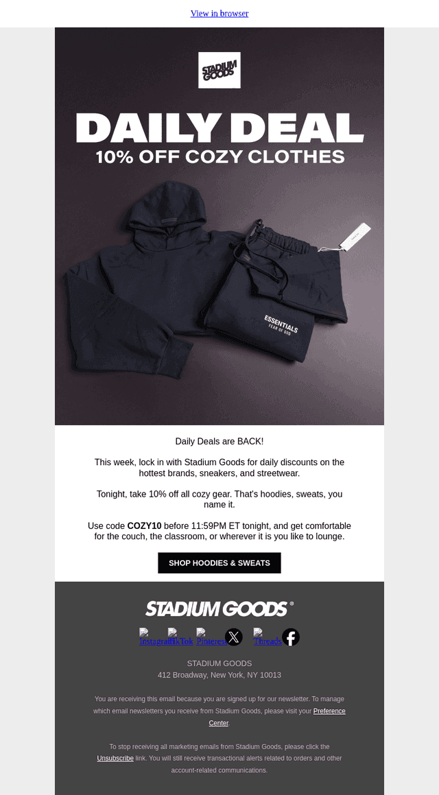 ENDING SOON: 10% OFF COZY GEAR