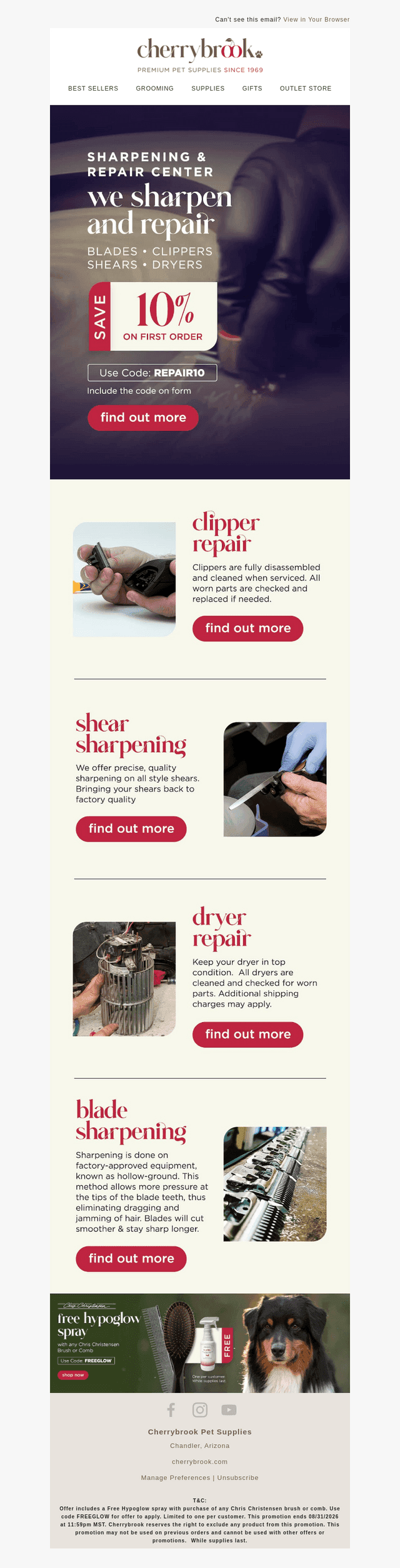 Cherrybrook Pet Supplies email from Wed, Aug 12, 2026