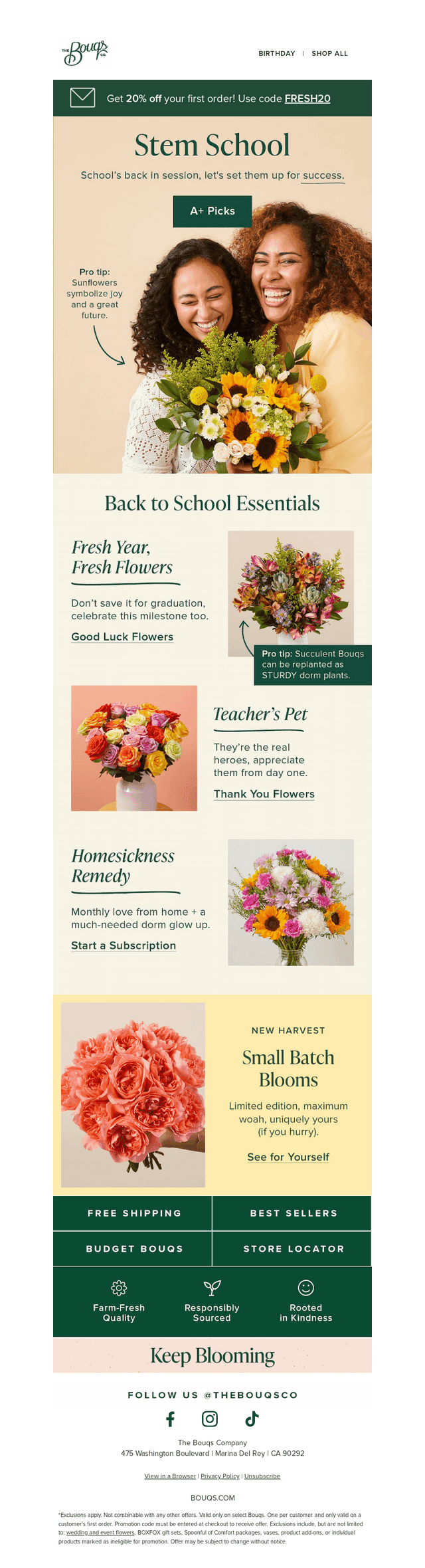 The Bouqs Co. email from Thu, Aug 13, 2026