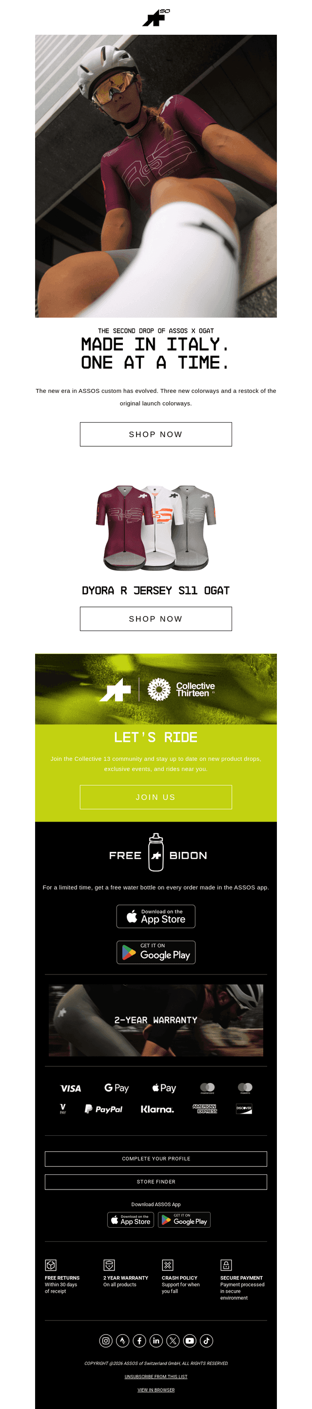 ASSOS email from Thu, Aug 13, 2026