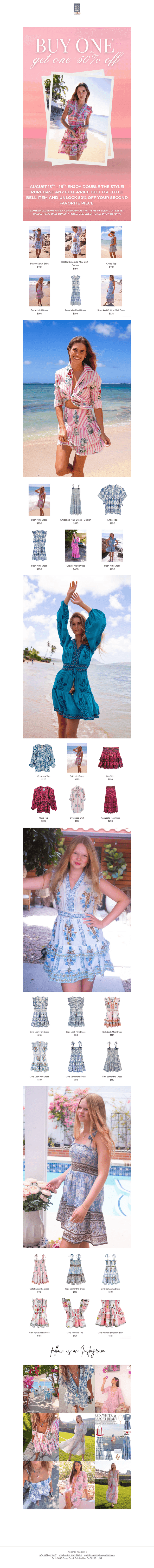 SUMMER BOGO 50% OFF! 🛍️