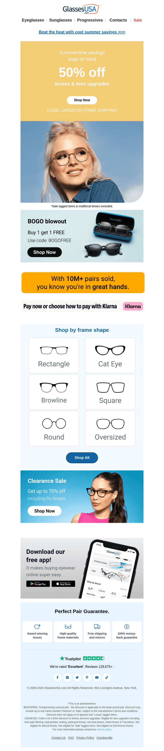 Glasses USA email from Thu, Aug 13, 2026