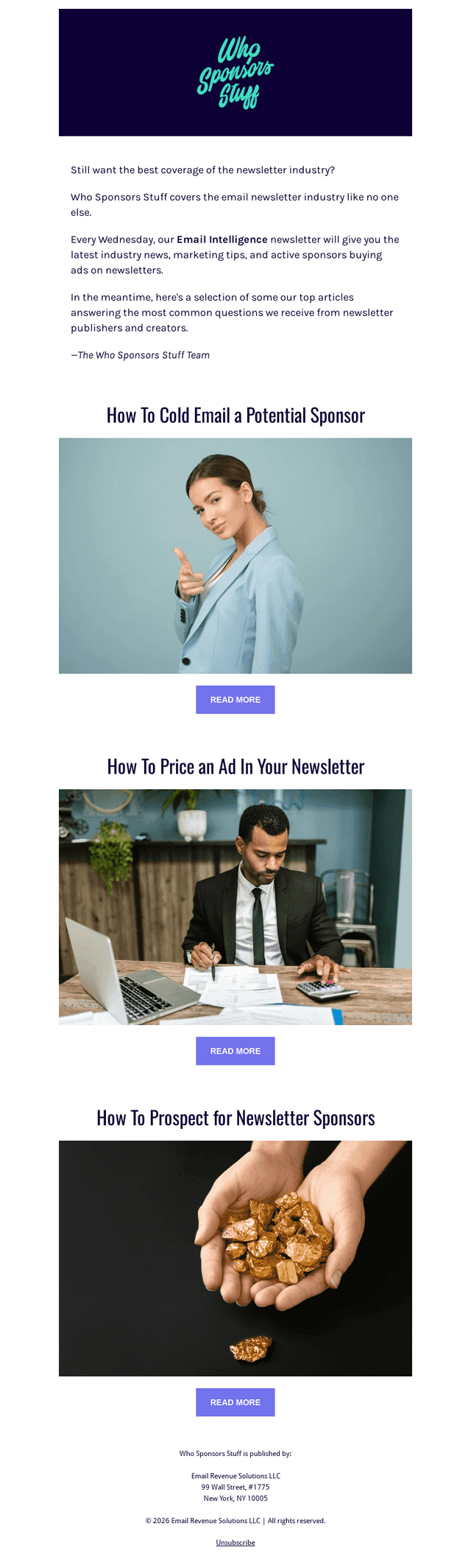 Who Sponsors Stuff email from Thu, Aug 13, 2026