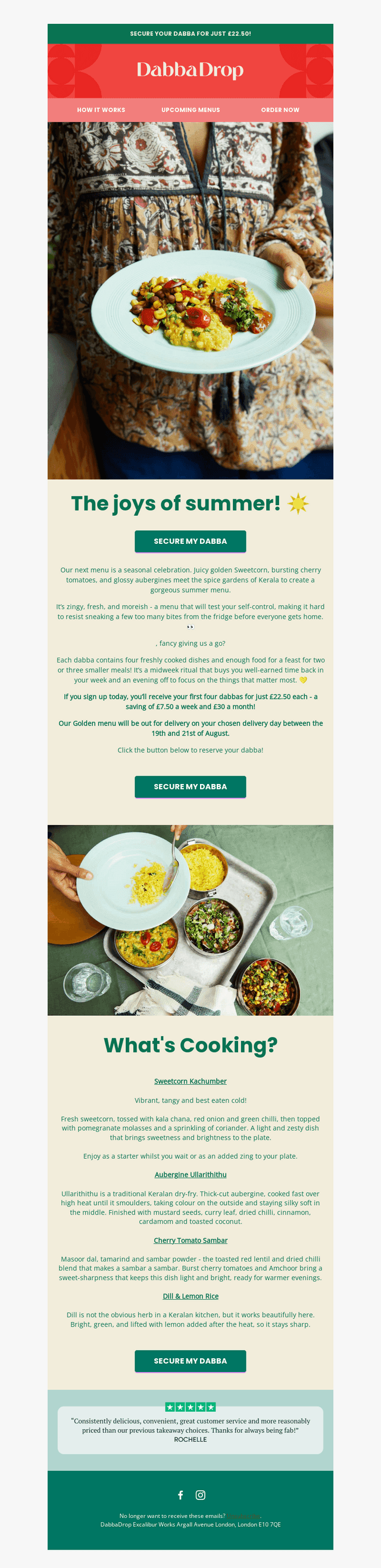 DabbaDrop email from Thu, Aug 13, 2026