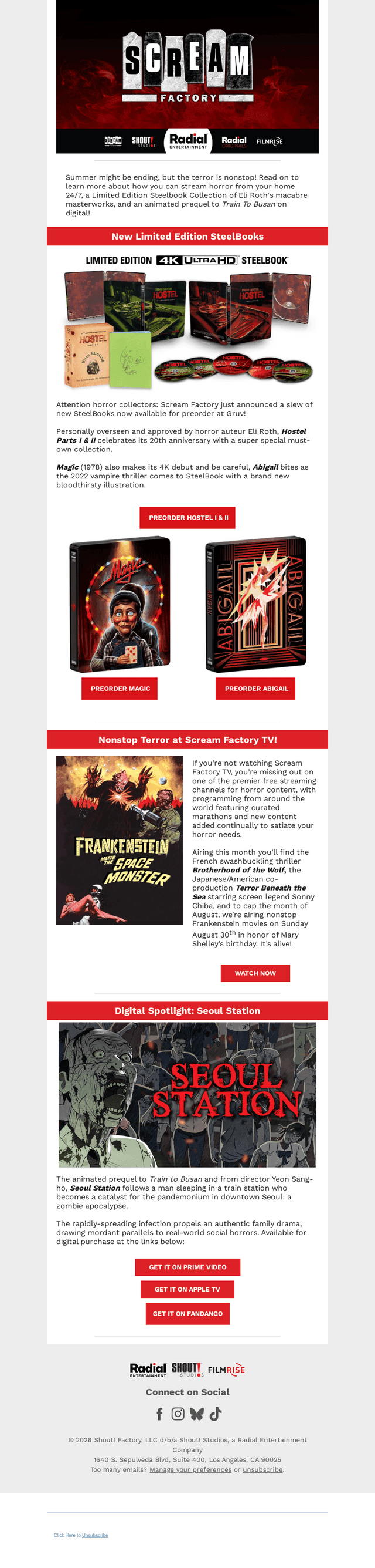 Shout! Factory email from Thu, Aug 13, 2026