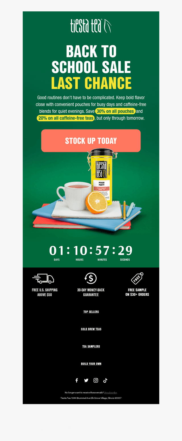 Tiesta Tea email from Thu, Aug 13, 2026