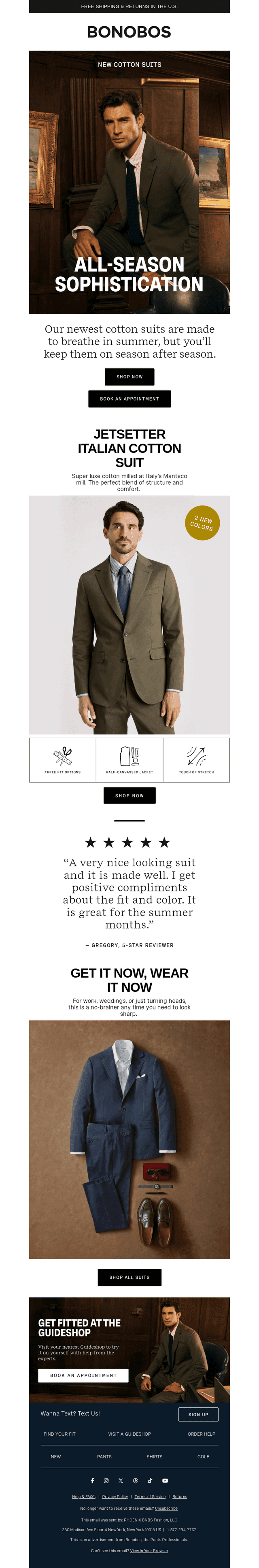 New Cotton Suits, Ready Right Now