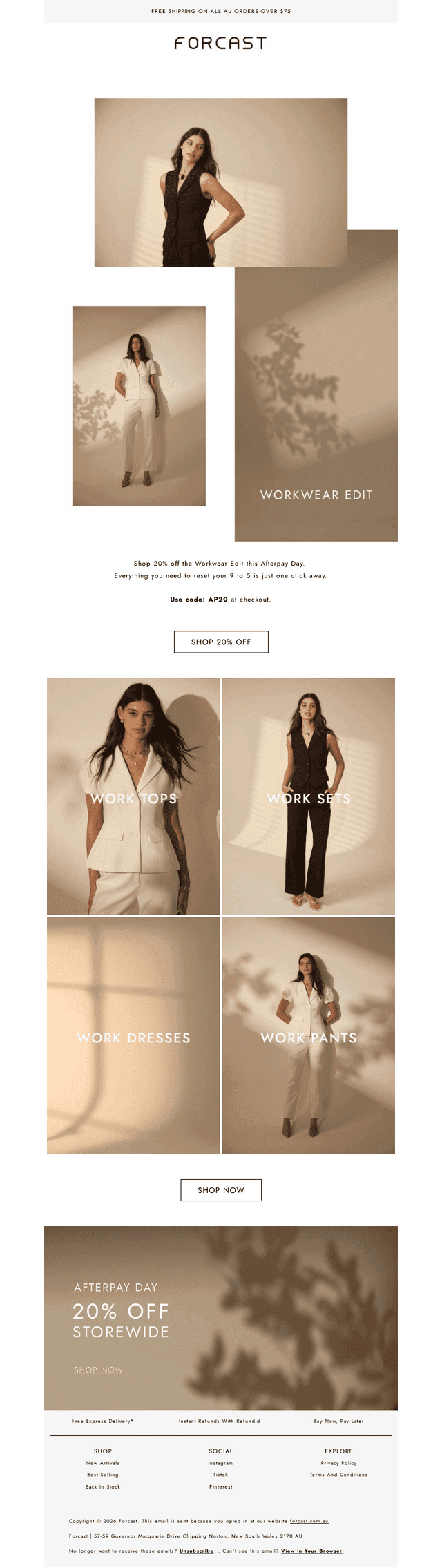 The Workwear Edit: 20% Off Storewide