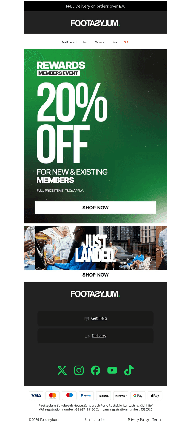 REWARDS members get 20% off🚨