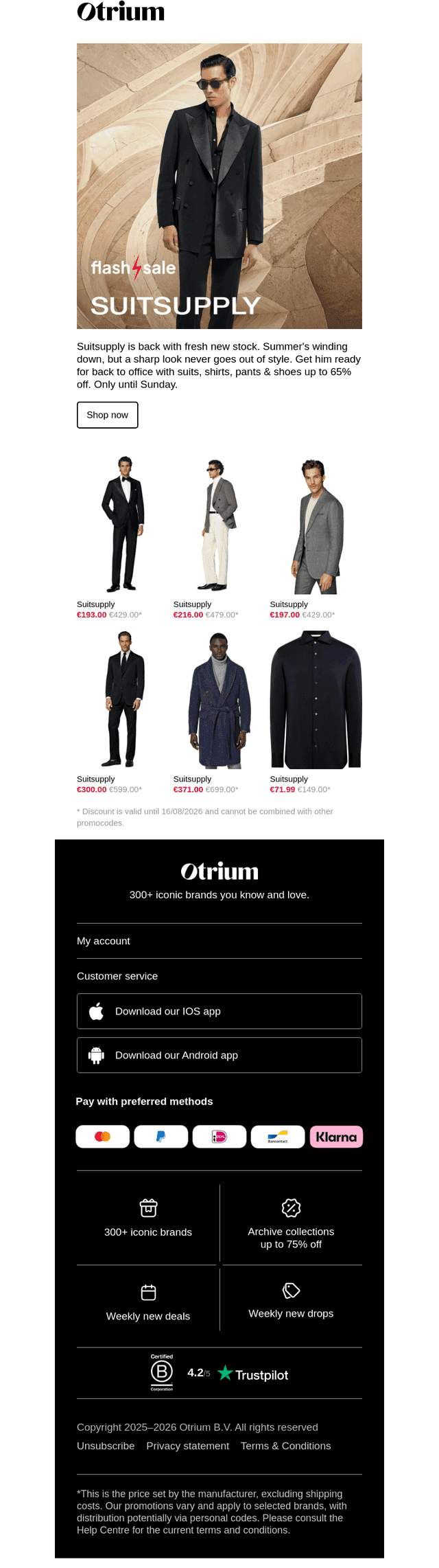 Suitsupply Flash Sale: new drop⚡️